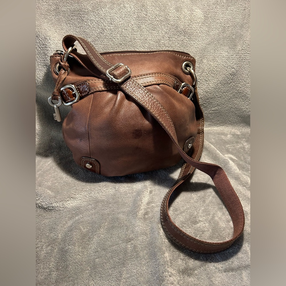 Fossil Genuine Leather Crossbody Bag - Picture 1 of 10